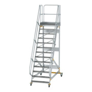 MUNK Aluminium-Plattformtreppe fahrbar 60° 13 Stufen