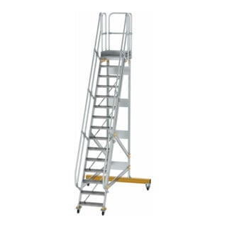 MUNK Aluminium-Plattformtreppe fahrbar 60° 15 Stufen