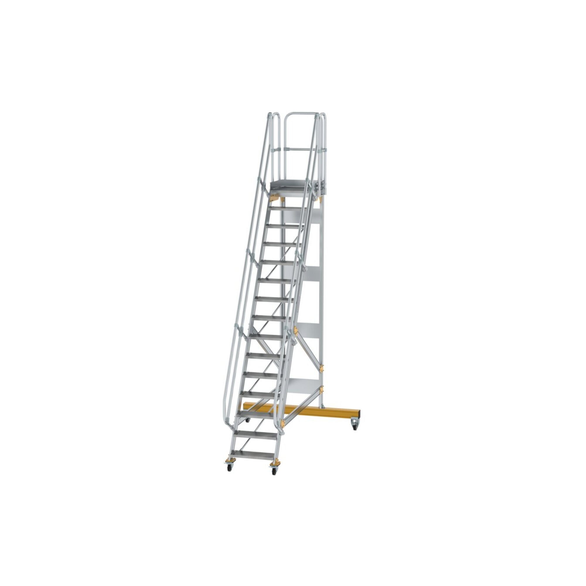 MUNK Aluminium-Plattformtreppe fahrbar 60° 15 Stufen