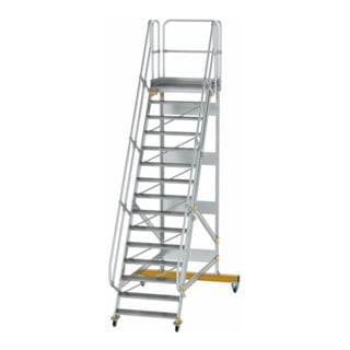 MUNK Aluminium-Plattformtreppe fahrbar 60° 15 Stufen