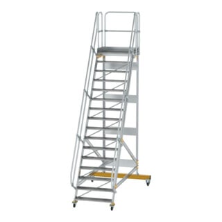 MUNK Aluminium-Plattformtreppe fahrbar 60° 16 Stufen