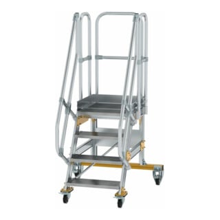 MUNK Aluminium-Plattformtreppe fahrbar 60° 4 Stufen