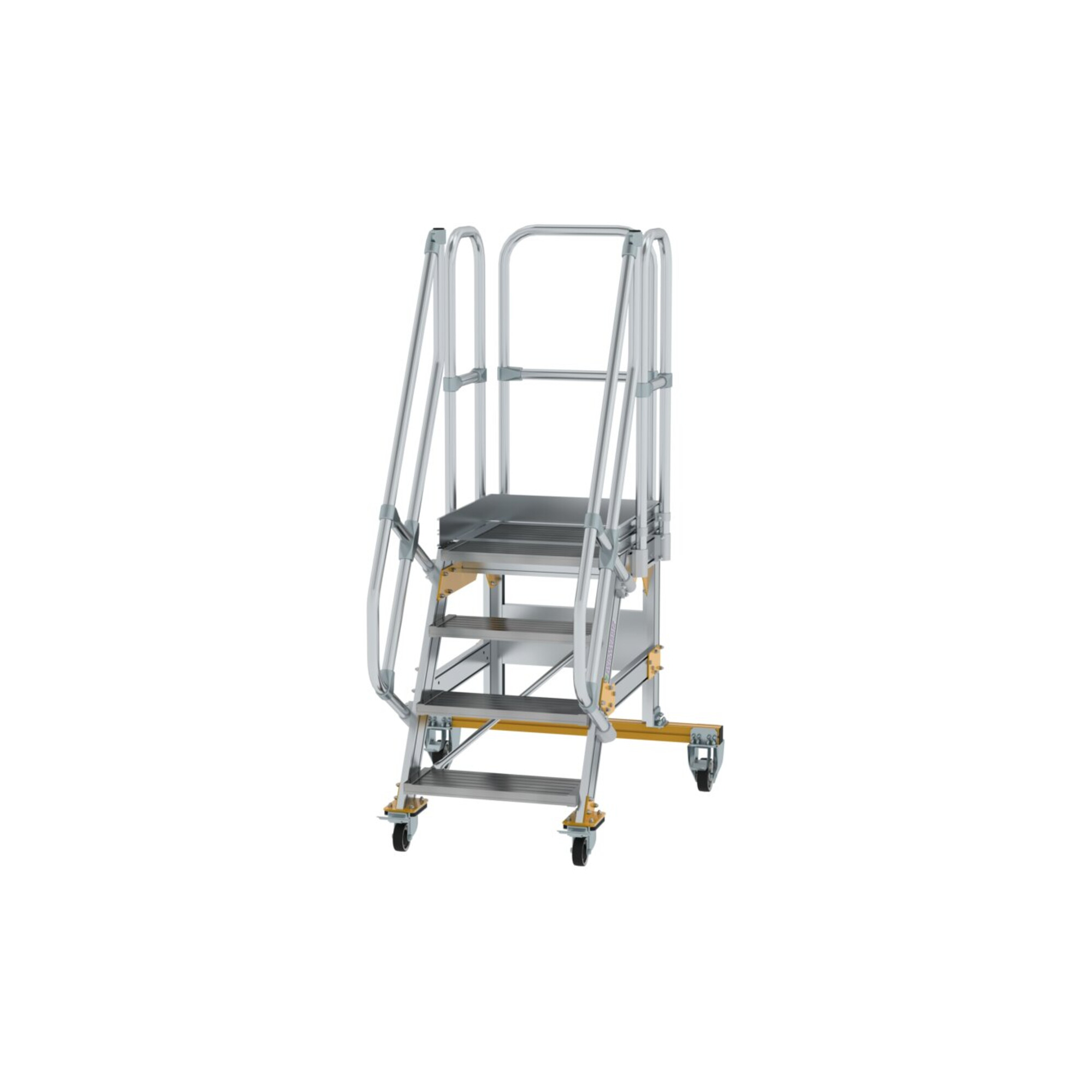 MUNK Aluminium-Plattformtreppe fahrbar 60° 4 Stufen