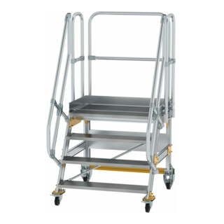 MUNK Aluminium-Plattformtreppe fahrbar 60° 4 Stufen