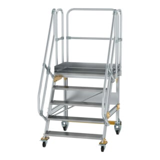 MUNK Aluminium-Plattformtreppe fahrbar 60° 5 Stufen