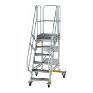 MUNK Aluminium-Plattformtreppe fahrbar 60° 6 Stufen