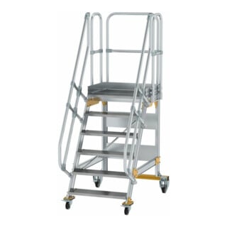 MUNK Aluminium-Plattformtreppe fahrbar 60° 6 Stufen
