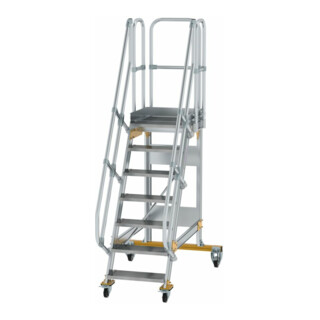MUNK Aluminium-Plattformtreppe fahrbar 60° 7 Stufen