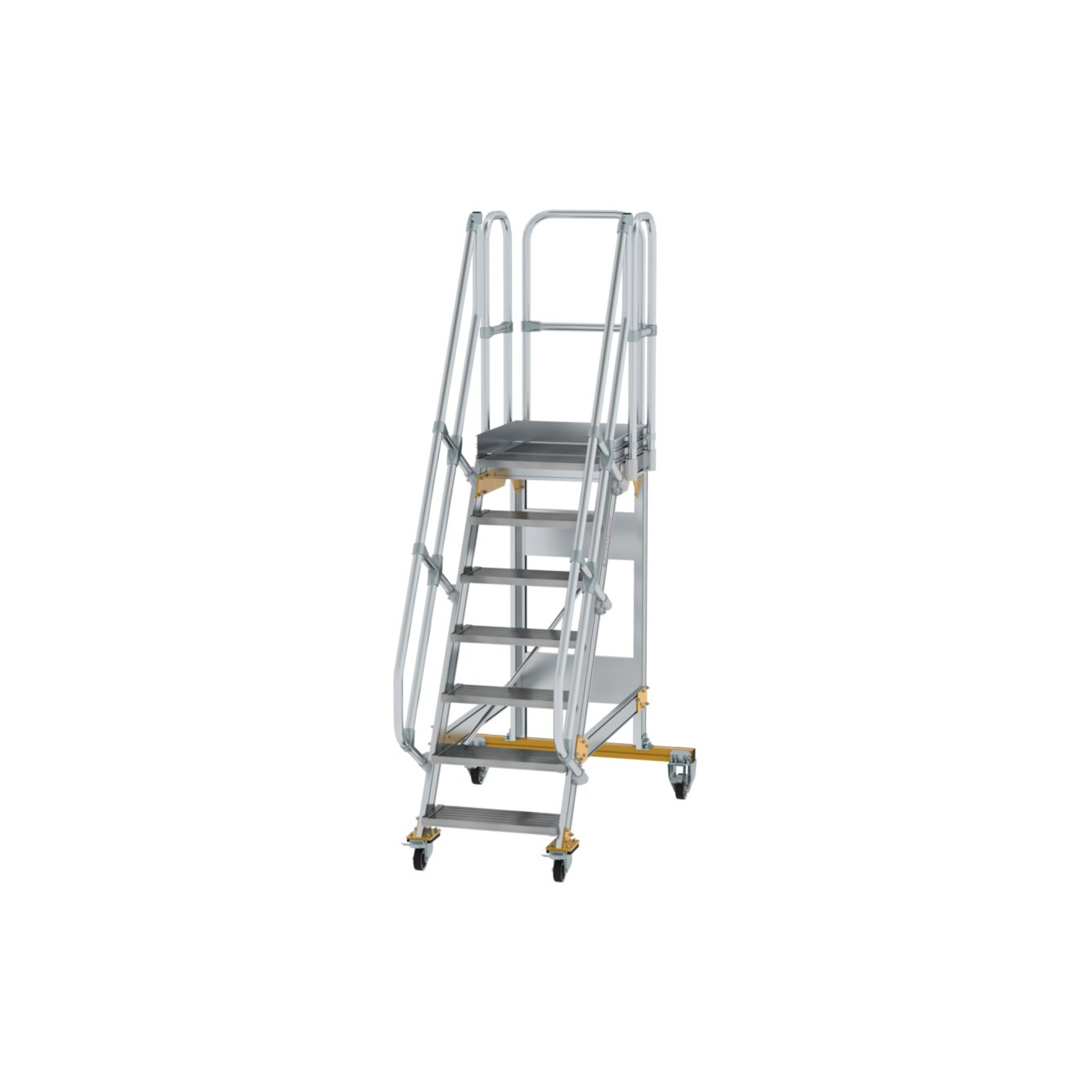 MUNK Aluminium-Plattformtreppe fahrbar 60° 7 Stufen