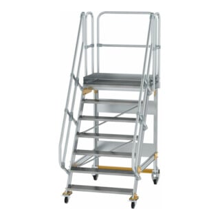 MUNK Aluminium-Plattformtreppe fahrbar 60° 7 Stufen