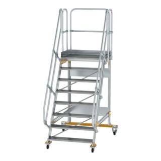 MUNK Aluminium-Plattformtreppe fahrbar 60° 8 Stufen