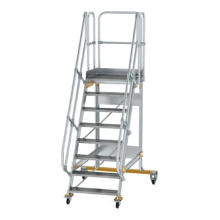 MUNK Aluminium-Plattformtreppe fahrbar 60° 8 Stufen