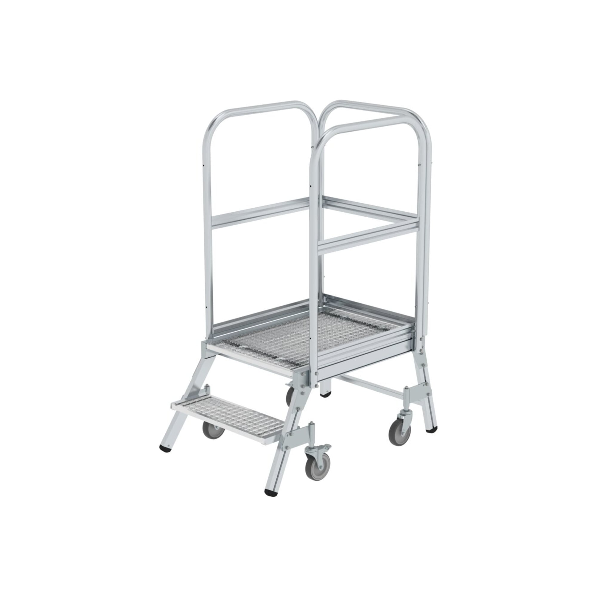 MUNK Aluminium-Podestleiter,einseitig begehbar, 2 Stufen