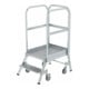 MUNK Aluminium-Podestleiter, einseitig begehbar, mit Federrollen, 2 Stufen-1