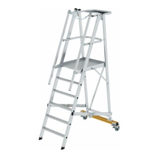 MUNK Aluminium-Podestleiter fahrbar, klappbar