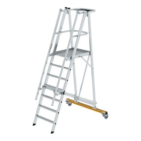 MUNK Aluminium-Podestleiter fahrbar, klappbar