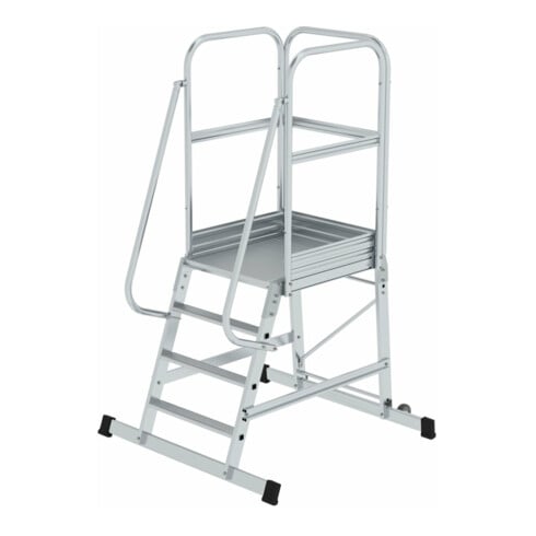 MUNK Aluminium-Podesttreppe einseitig begehbar fahrbar