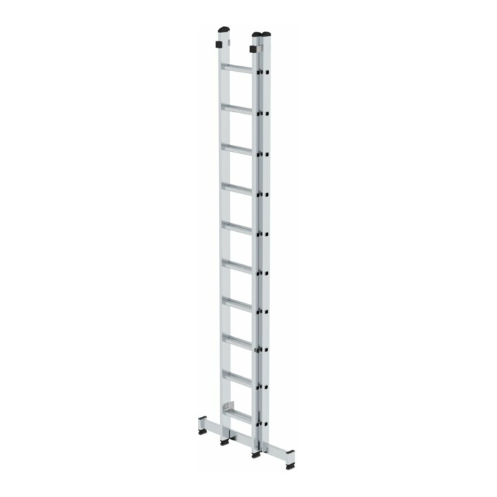 MUNK Aluminium-Schiebeleiter 2-teilig nivello®-Traverse 2 x 10 Sprossen