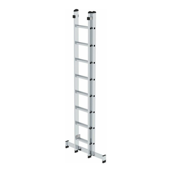 MUNK Aluminium-Schiebeleiter 2-teilig nivello®-Traverse 2 x 8 Sprossen