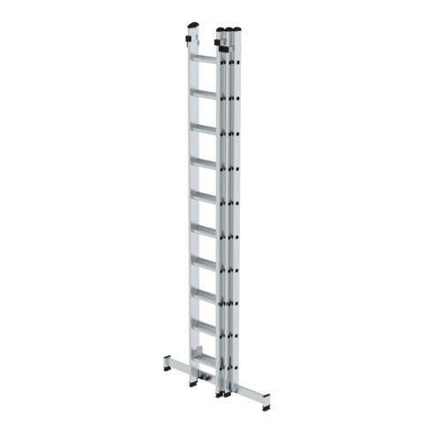 MUNK Aluminium-Schiebeleiter 3-teilig nivello®-Traverse 3 x 10 Sprossen
