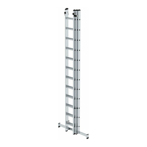 MUNK Aluminium-Schiebeleiter 3-teilig nivello®-Traverse 3 x 12 Sprossen
