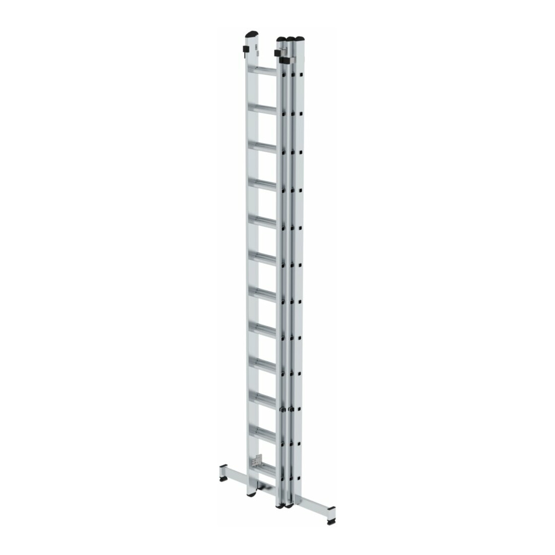 MUNK Aluminium-Schiebeleiter 3-teilig nivello®-Traverse 3 x 12 Sprossen