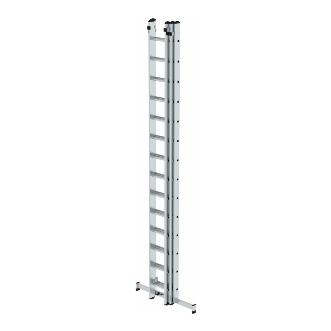 MUNK Aluminium-Schiebeleiter 3-teilig nivello®-Traverse 3 x 14 Sprossen