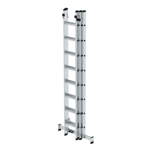 MUNK Aluminium-Schiebeleiter 3-teilig nivello®-Traverse 3 x 8 Sprossen