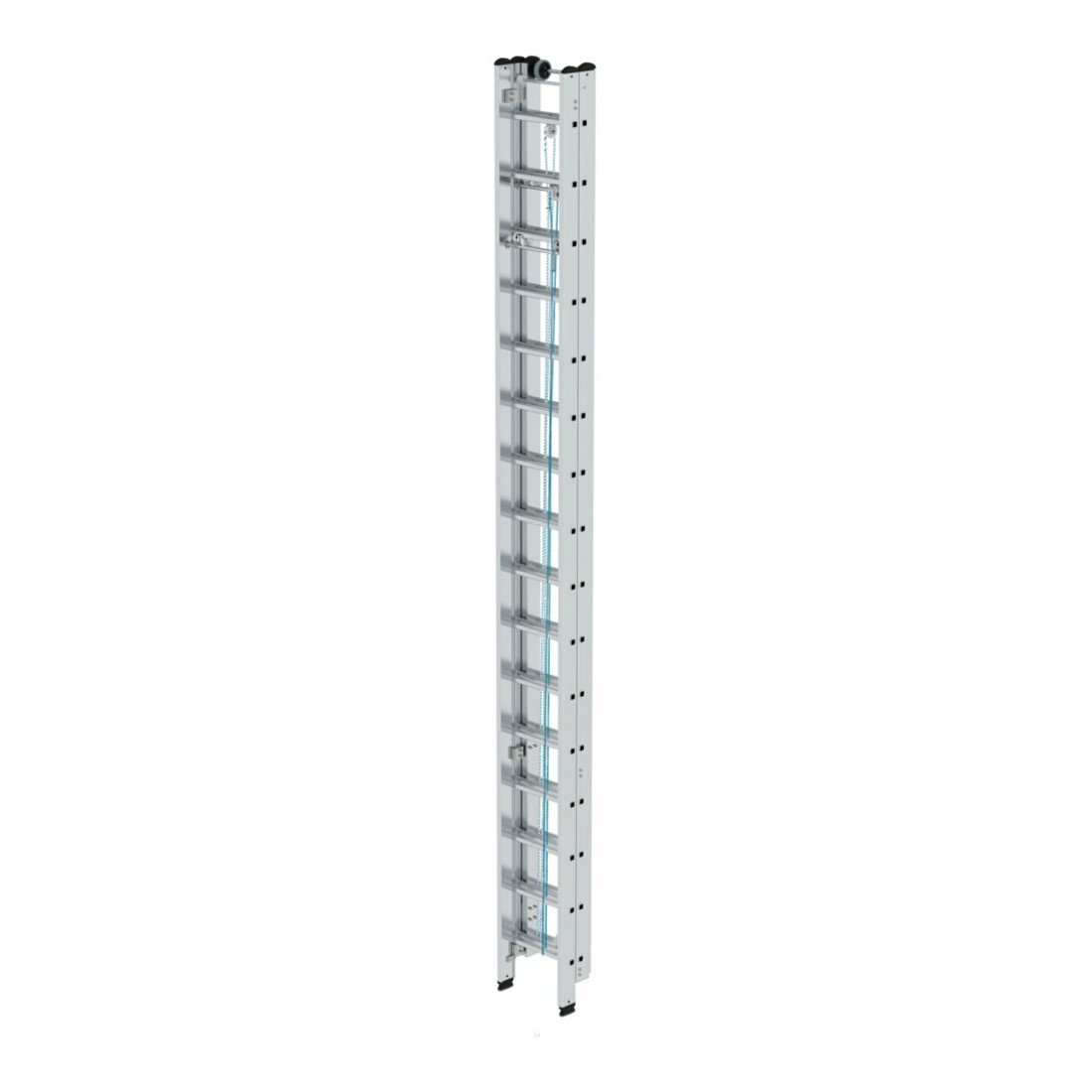 MUNK Aluminium-Seilzugleiter 3-teilig 3 x 16 Sprossen