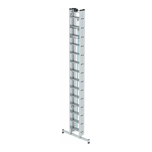 MUNK Aluminium-Seilzugleiter 3-teilig nivello®-Traverse 3 x 14 Sprossen