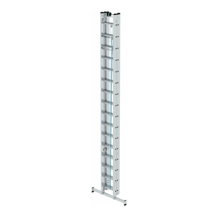 MUNK Aluminium-Seilzugleiter 3-teilig nivello®-Traverse 3 x 16 Sprossen