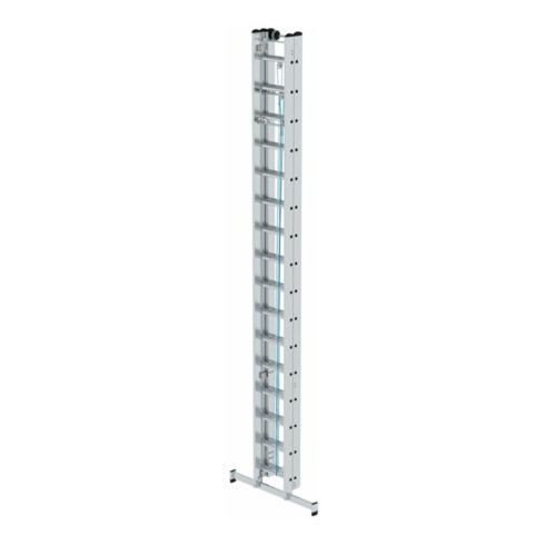 MUNK Aluminium-Seilzugleiter 3-teilig nivello®-Traverse 3 x 16 Sprossen