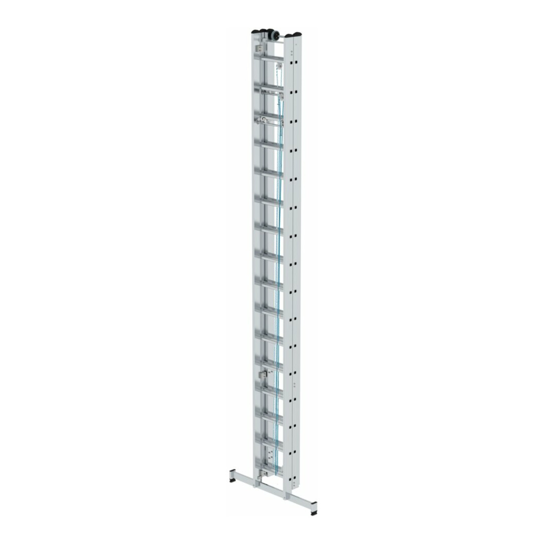MUNK Aluminium-Seilzugleiter 3-teilig nivello®-Traverse 3 x 16 Sprossen
