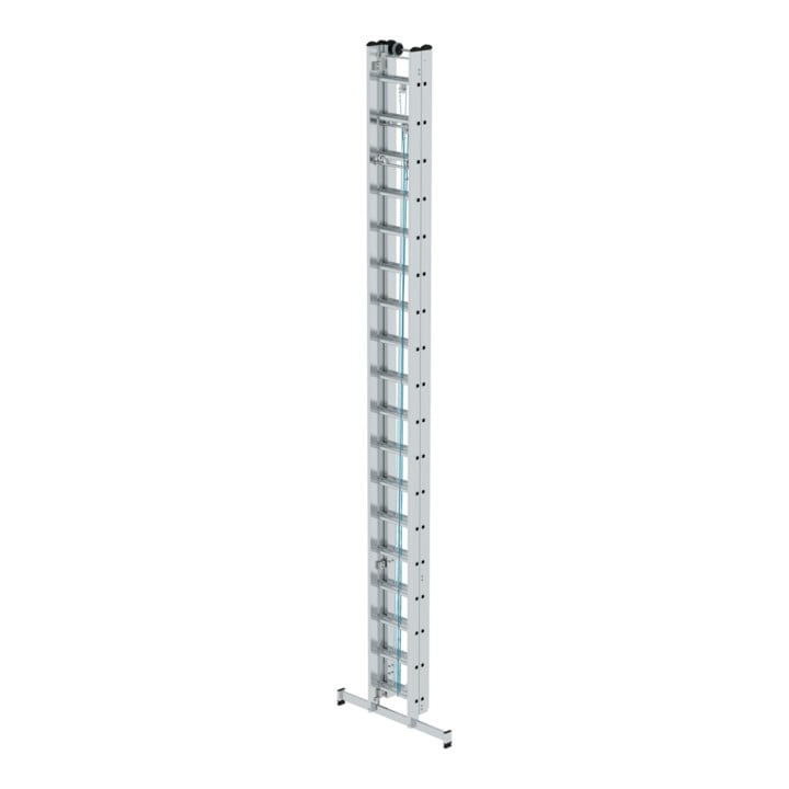 MUNK Aluminium-Seilzugleiter 3-teilig nivello®-Traverse 3 x 18 Sprossen