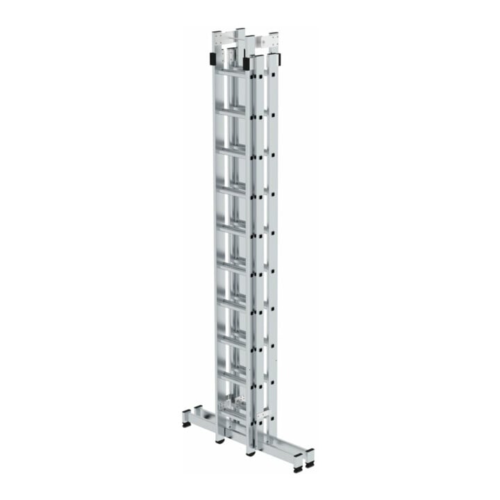 MUNK Aluminium-Stehleiter 4-teilig nivello®-Traverse 4 x 10 Sprossen