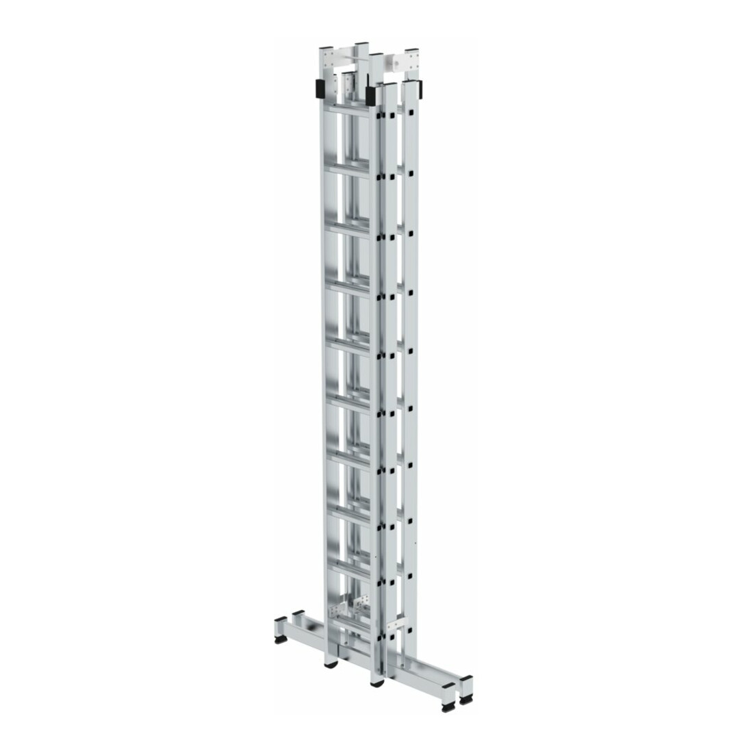 MUNK Aluminium-Stehleiter 4-teilig nivello®-Traverse 4 x 10 Sprossen