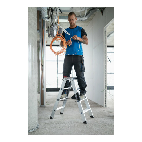 MUNK Aluminium-Stehleiter beidseitig begehbar 2 x 4 Stufen
