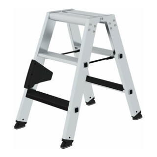 MUNK Aluminium-Stufenstehleiter beidseitig begehbar mit clip-step