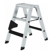MUNK Aluminium-Stufenstehleiter beidseitig begehbar mit clip-step