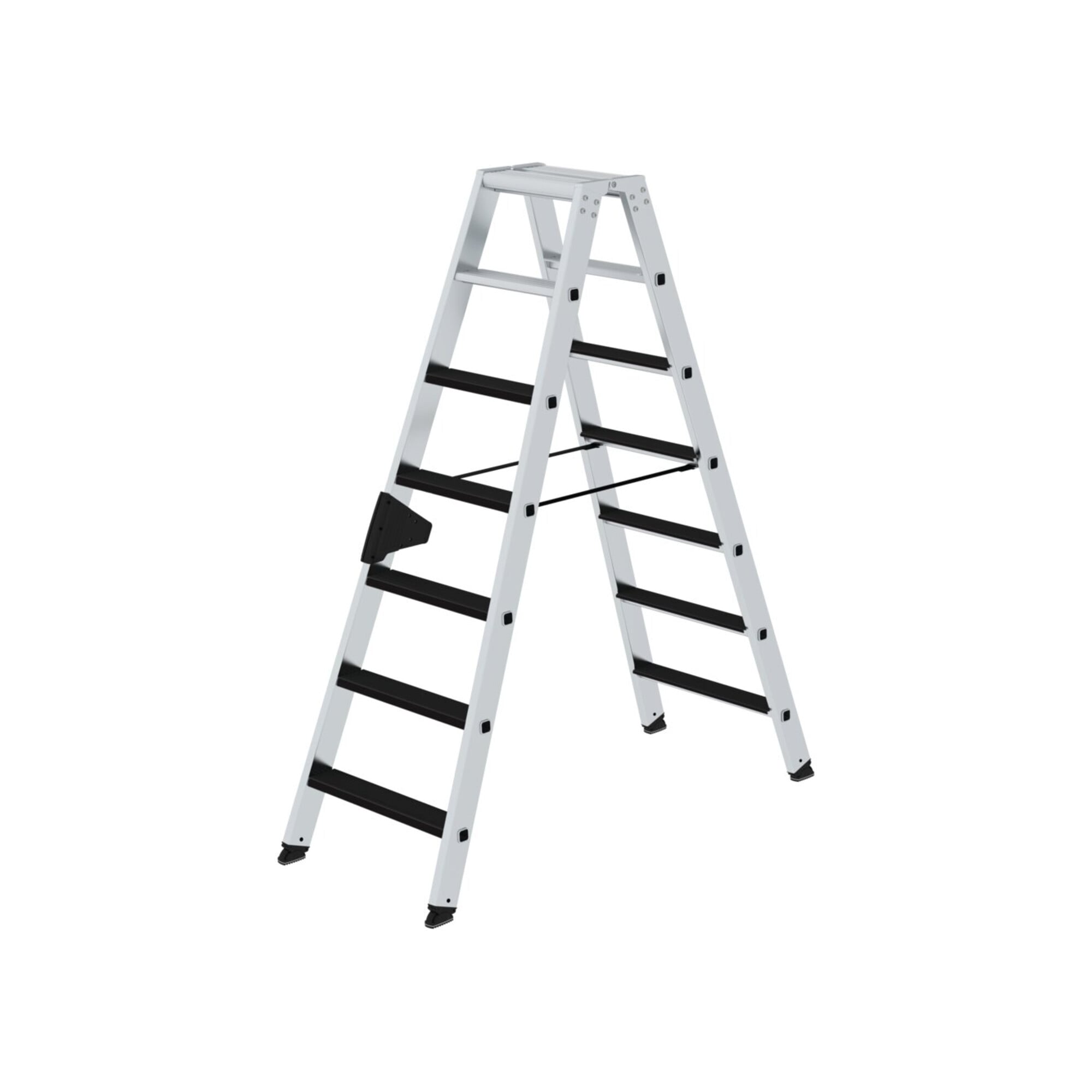 MUNK Aluminium-Stehleiter beidseitig begehbar clip-step 2 x 7 Stufen