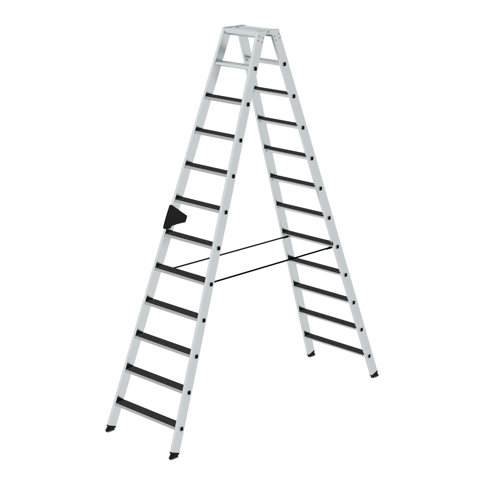 MUNK Aluminium-Stehleiter beidseitig begehbar clip-step R13 2 x 12 Stufen