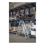 MUNK Aluminium-Stufenstehleiter beidseitig begehbar mit Rollen-2