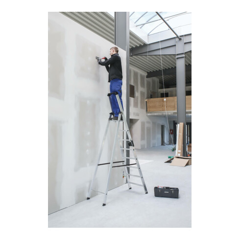 MUNK Aluminium-Stufenstehleiter einseitig begehbar