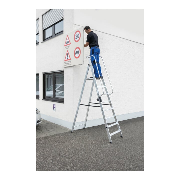 MUNK Aluminium-Stehleiter einseitig begehbar 4 Stufen