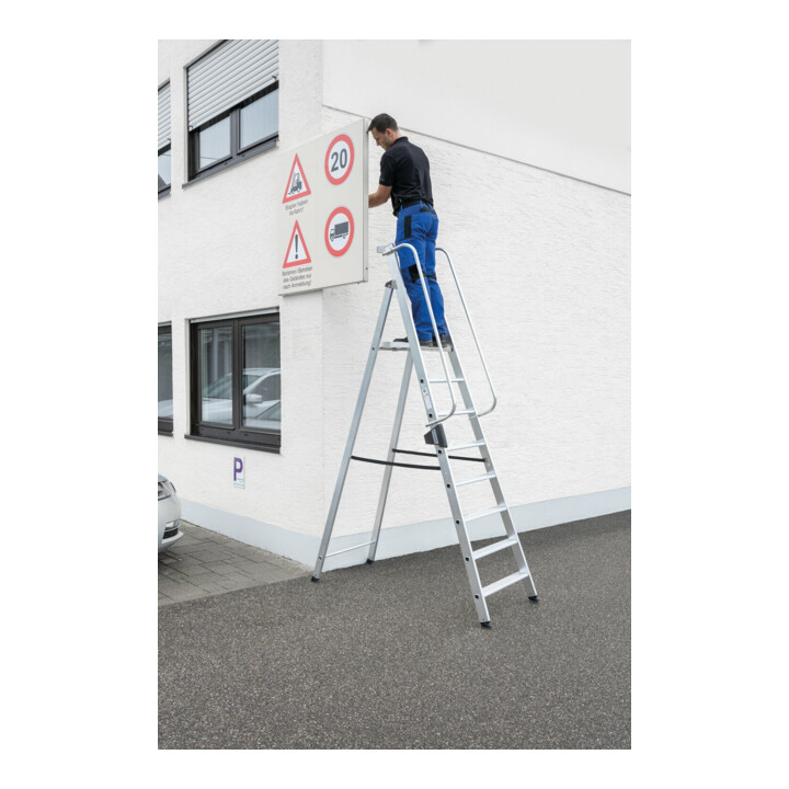 MUNK Aluminium-Stehleiter einseitig begehbar 8 Stufen