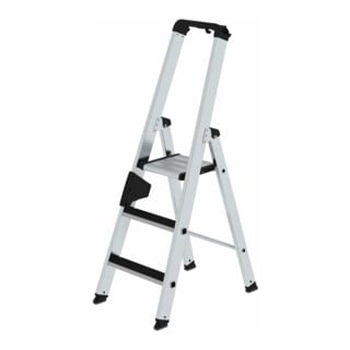 MUNK Aluminium-Stufenstehleiter einseitig begehbar mit clip-step