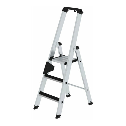 MUNK Aluminium-Stufenstehleiter einseitig begehbar mit clip-step
