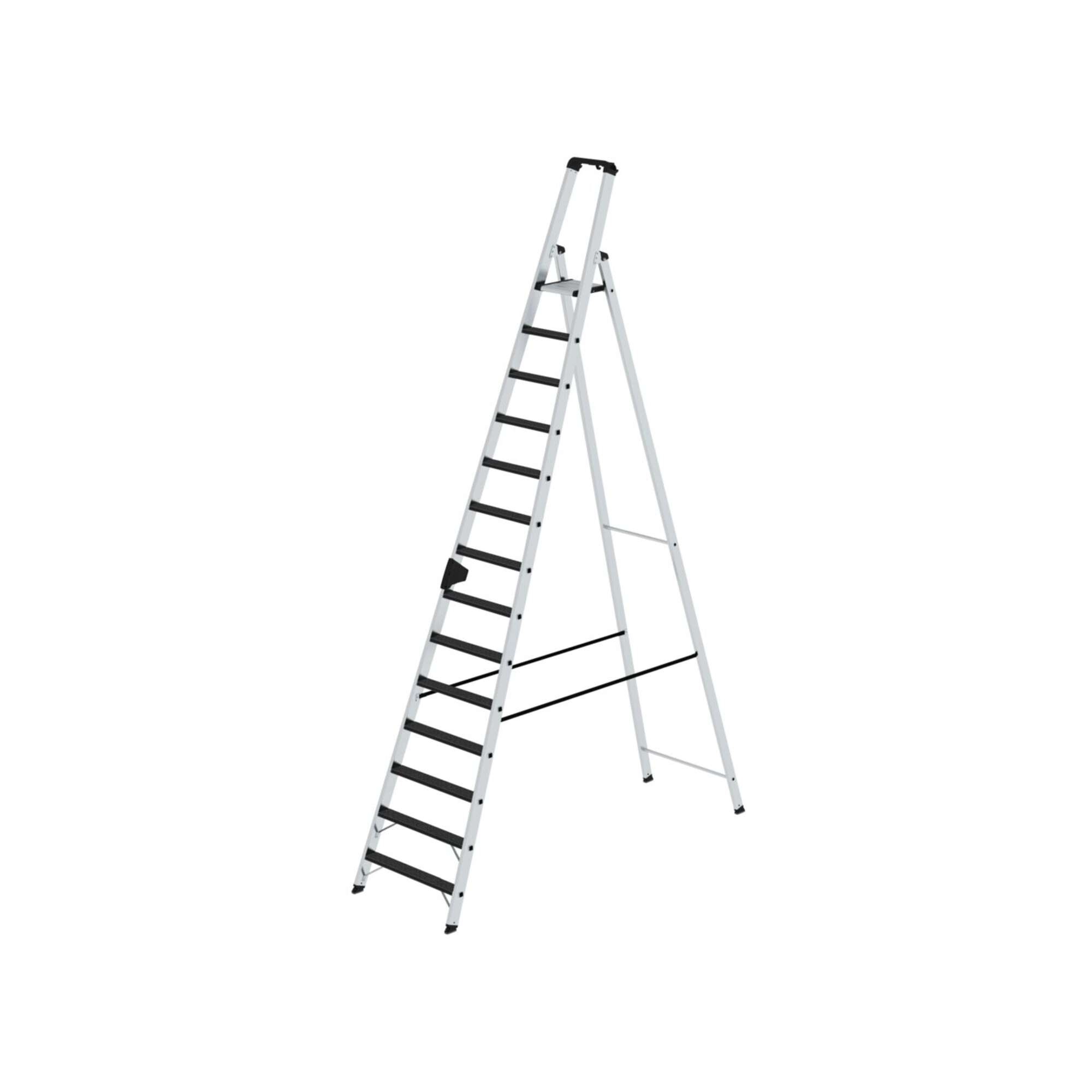 MUNK Aluminium-Stehleiter einseitig begehbar clip-step R13 1 x 14 Stufen