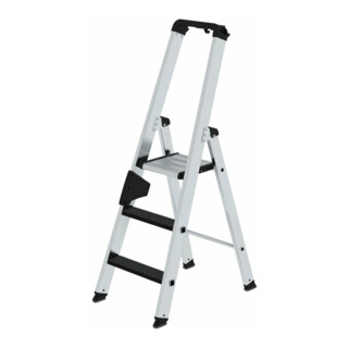 MUNK Aluminium-Stufenstehleiter einseitig begehbar mit clip-step R13