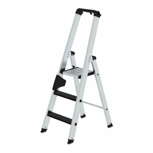 MUNK Aluminium-Stufenstehleiter einseitig begehbar mit clip-step R13